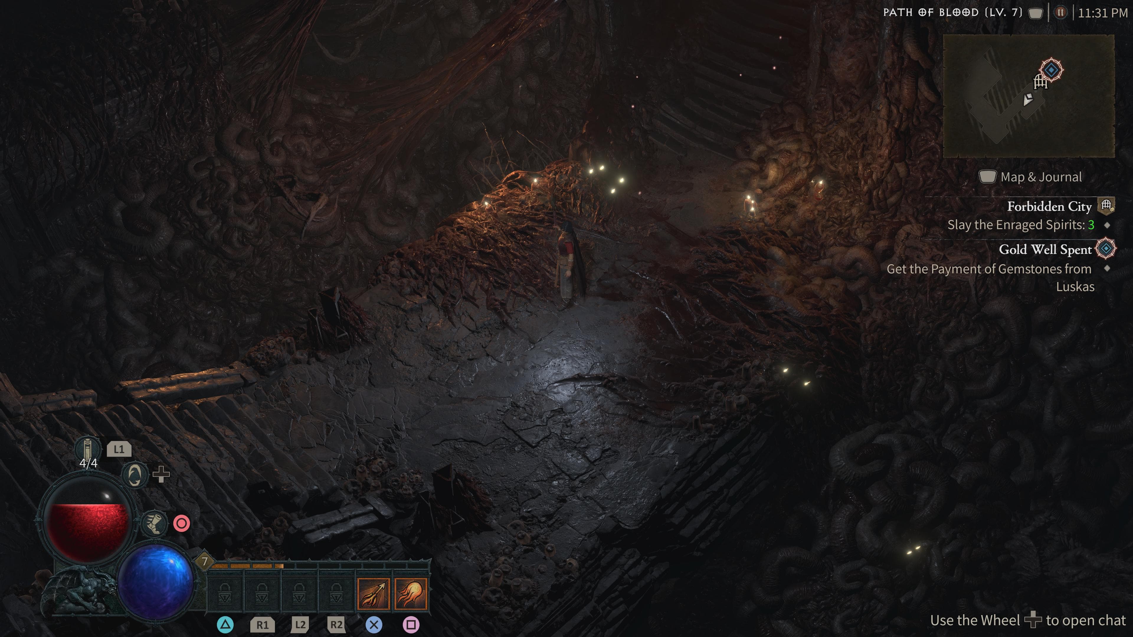 Sorceror exploring the gruesome Path of Blood