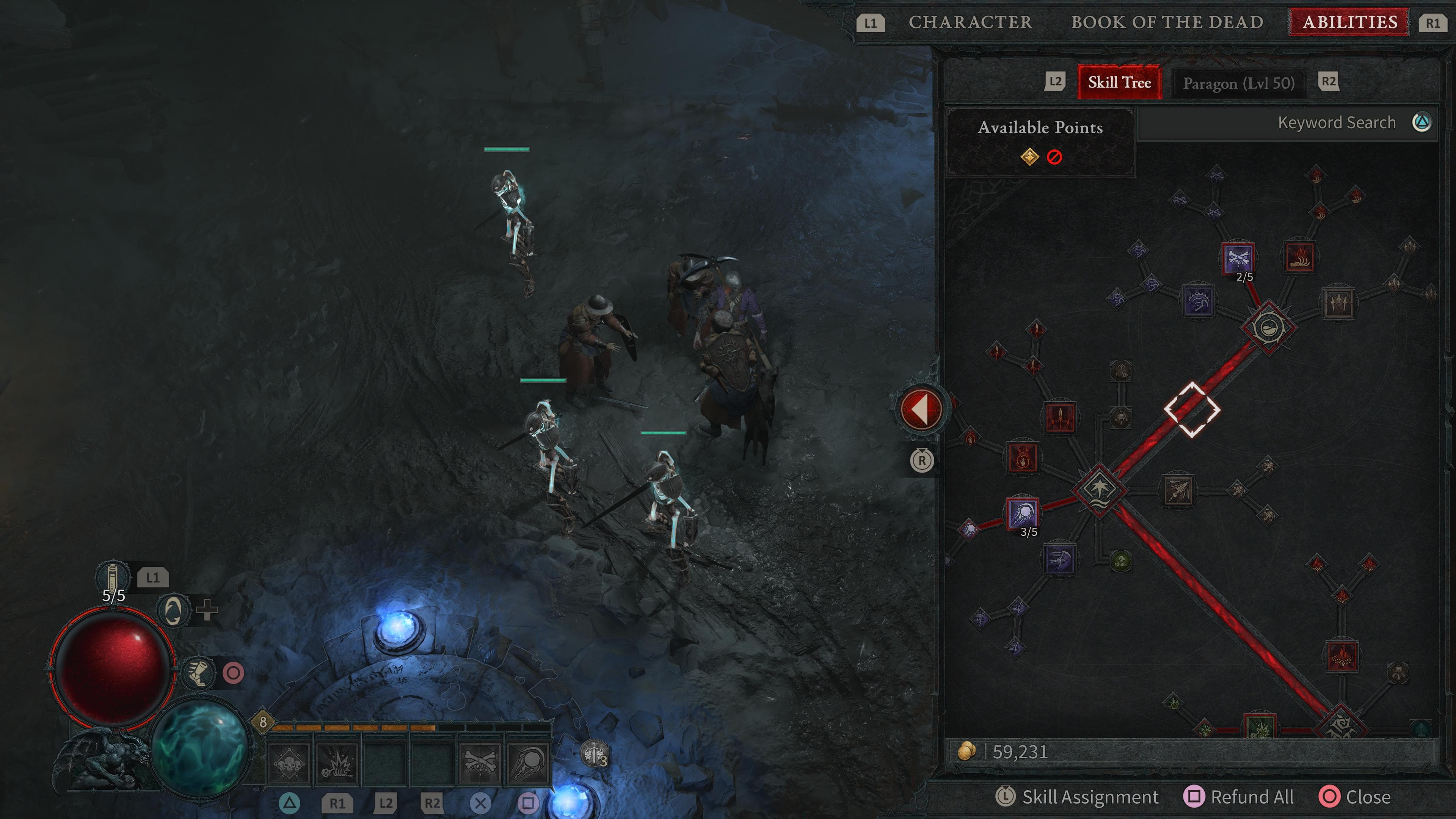 Diablo 4 Necromancer viewing skill tree